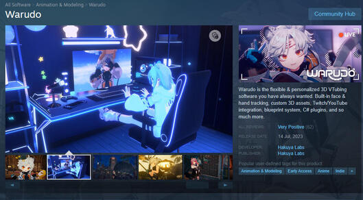 VTube app WARUDO on Steam